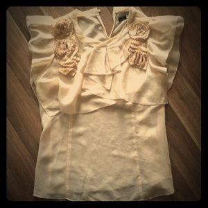 Ruffled Cap Sleeve Blouse